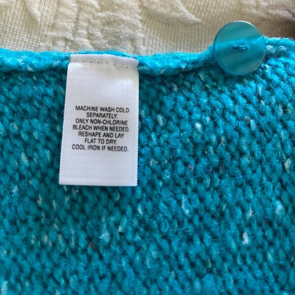 SHRUG Teal Canyon River Blues Sweater Large ~ NEW - Picture 5 of 9